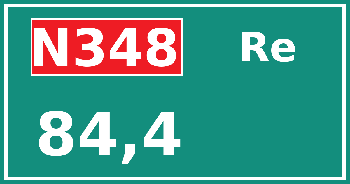 Hectometerbord N348 84,4 zijde Re