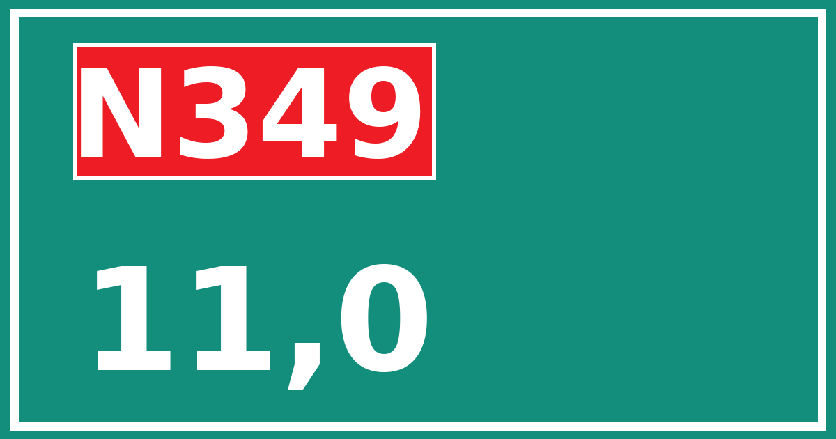 Hectometerbord N349 11,0