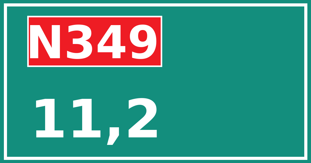 Hectometerbord N349 11,2