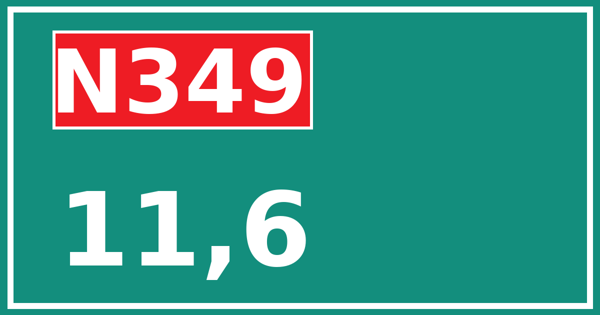 Hectometerbord N349 11,6