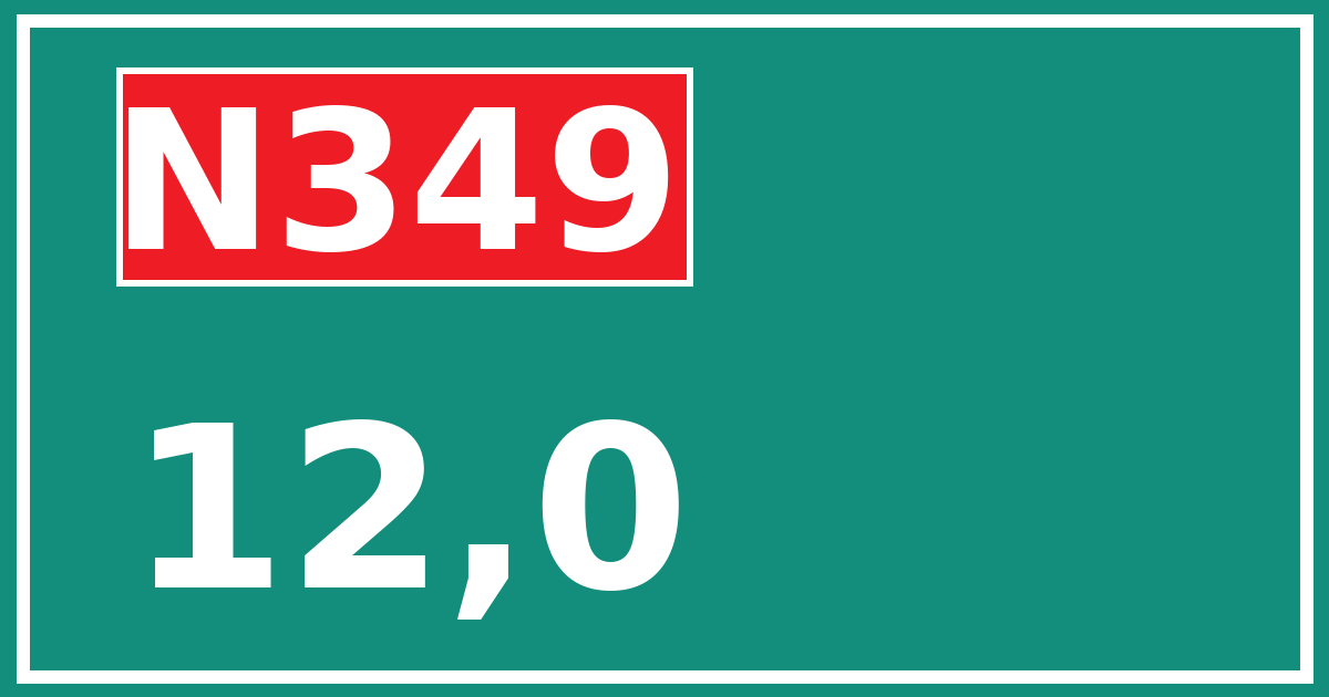 Hectometerbord N349 12,0