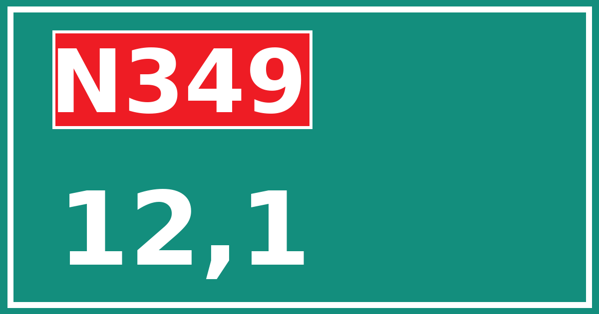 Hectometerbord N349 12,1