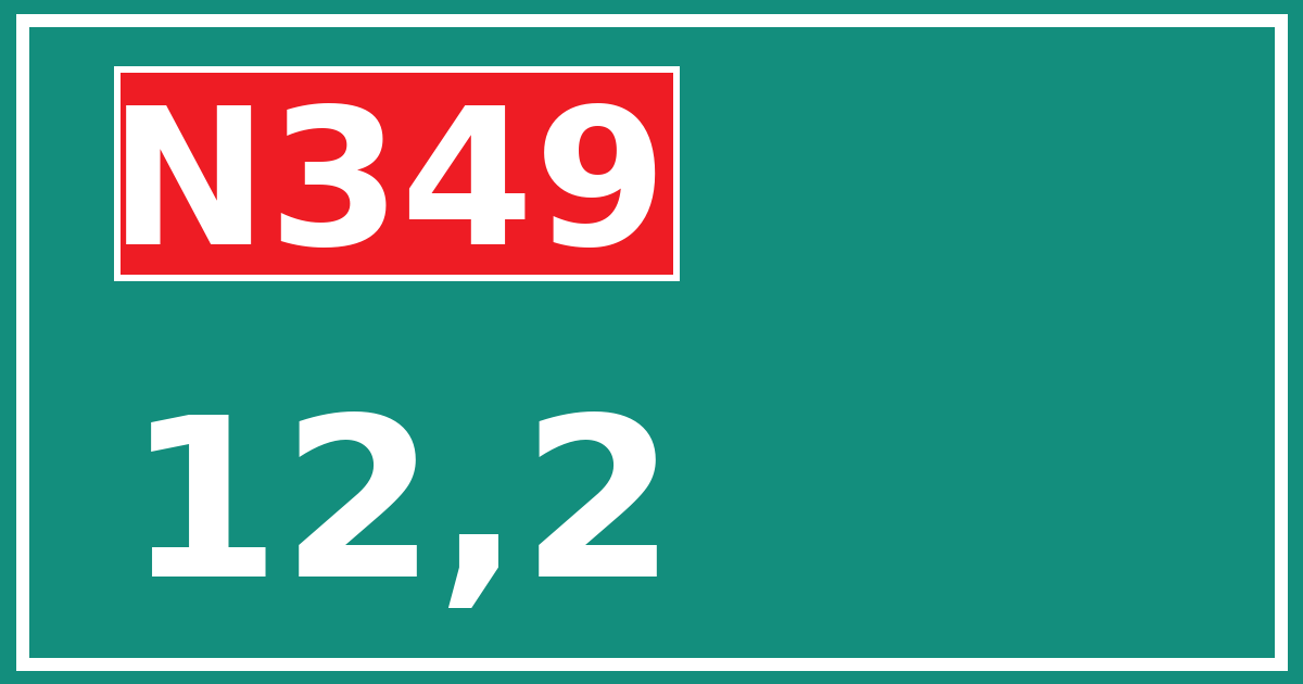 Hectometerbord N349 12,2