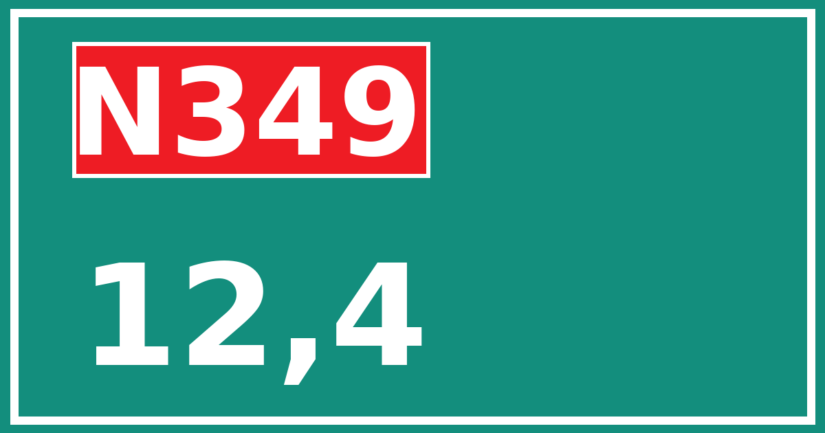 Hectometerbord N349 12,4
