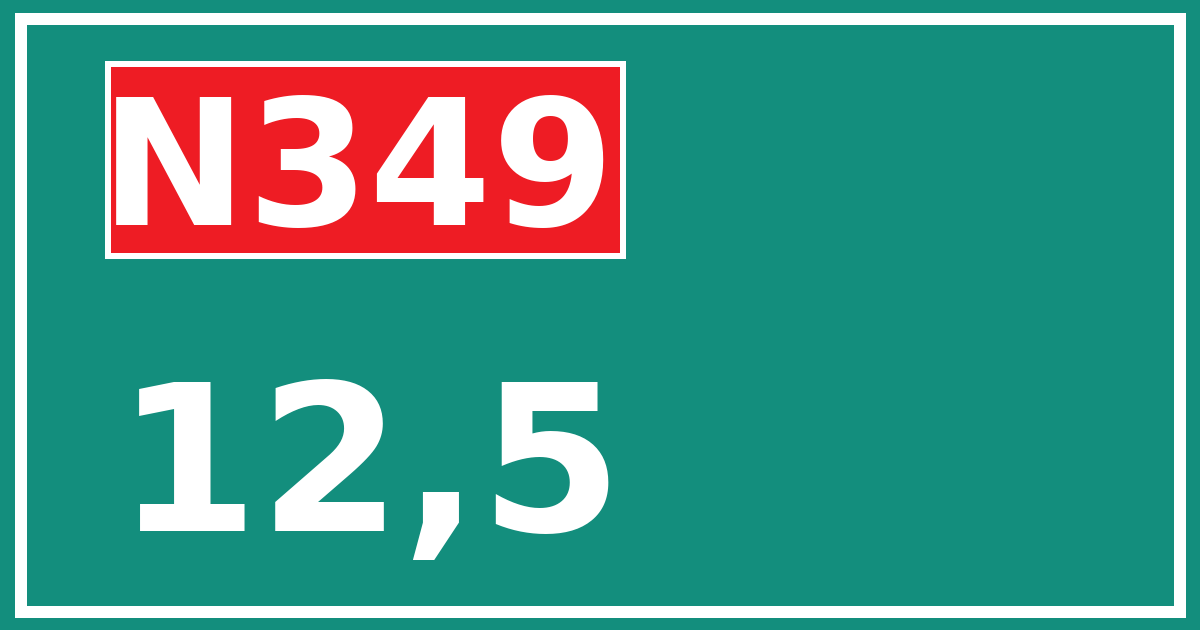 Hectometerbord N349 12,5