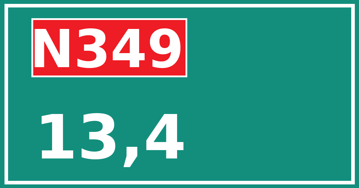Hectometerbord N349 13,4
