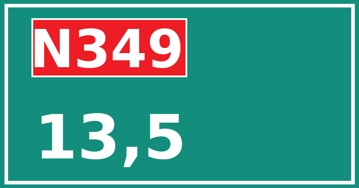 Hectometerbord N349 13,5