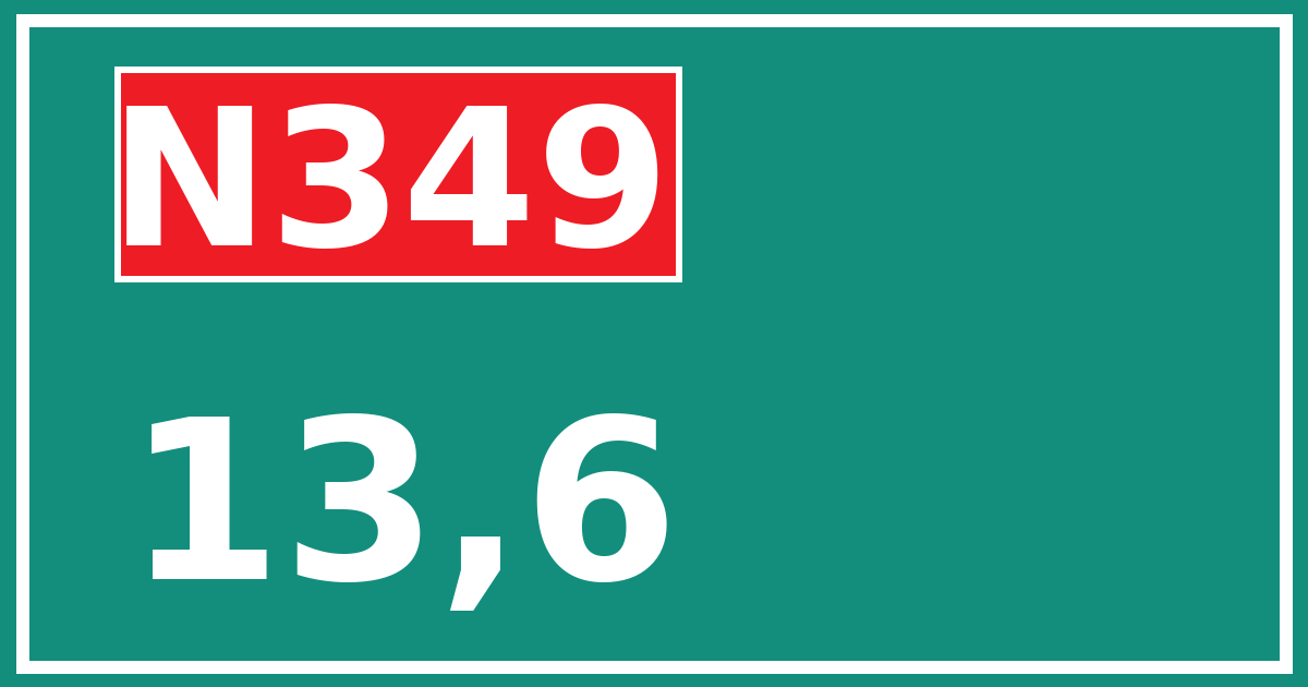 Hectometerbord N349 13,6
