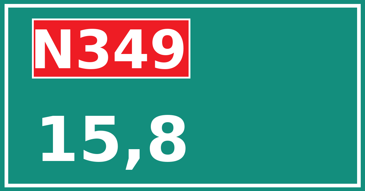 Hectometerbord N349 15,8
