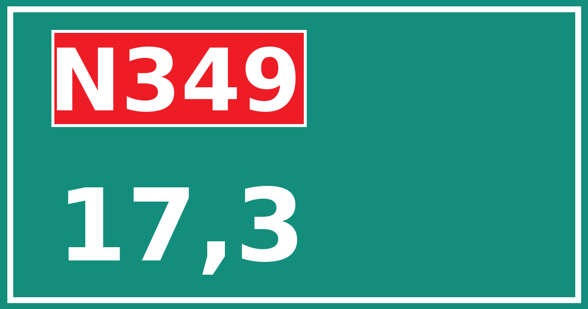 Hectometerbord N349 17,3