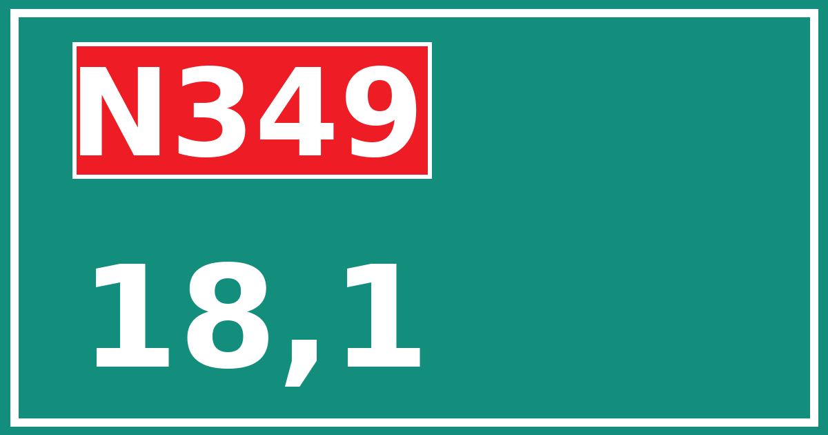 Hectometerbord N349 18,1
