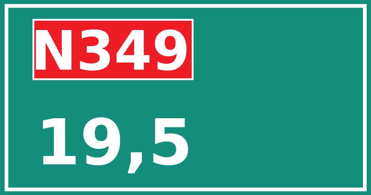 Hectometerbord N349 19,5