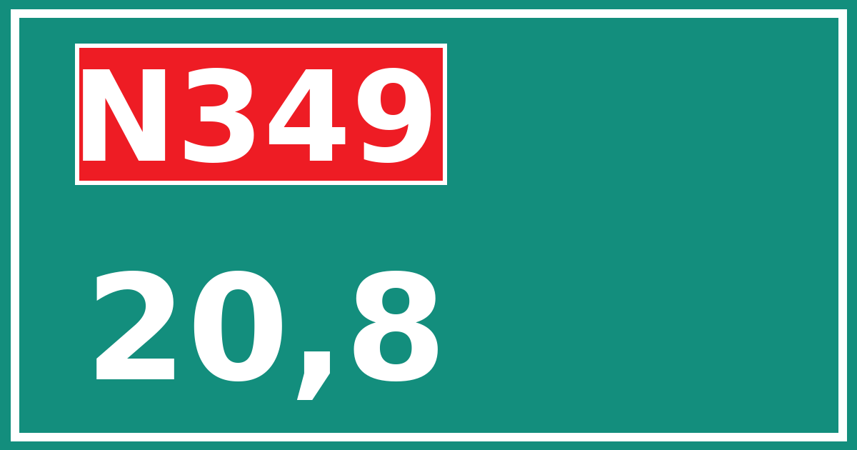 Hectometerbord N349 20,8