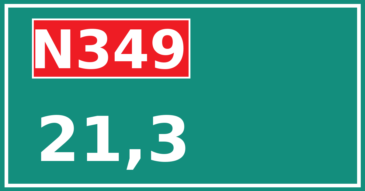 Hectometerbord N349 21,3