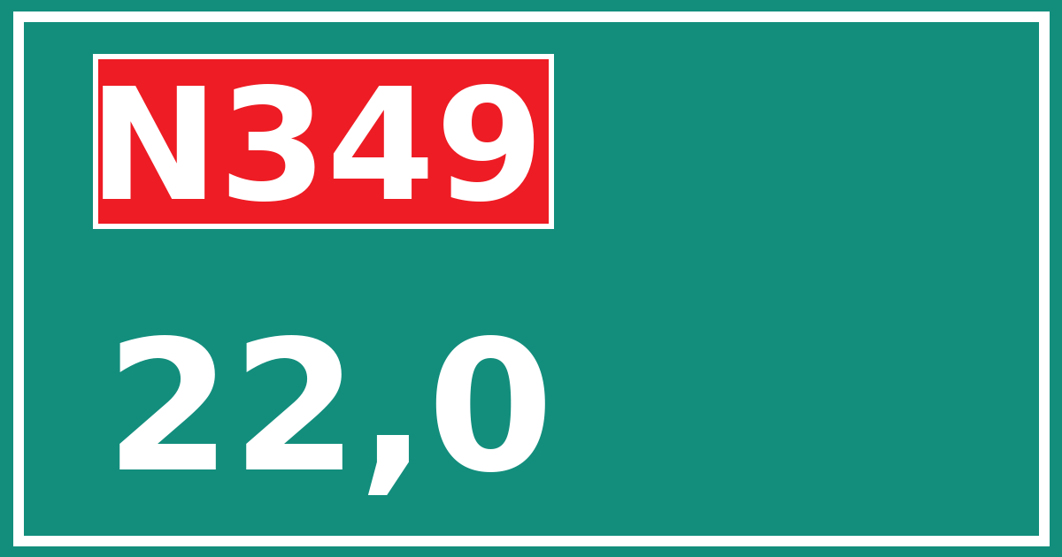 Hectometerbord N349 22,0