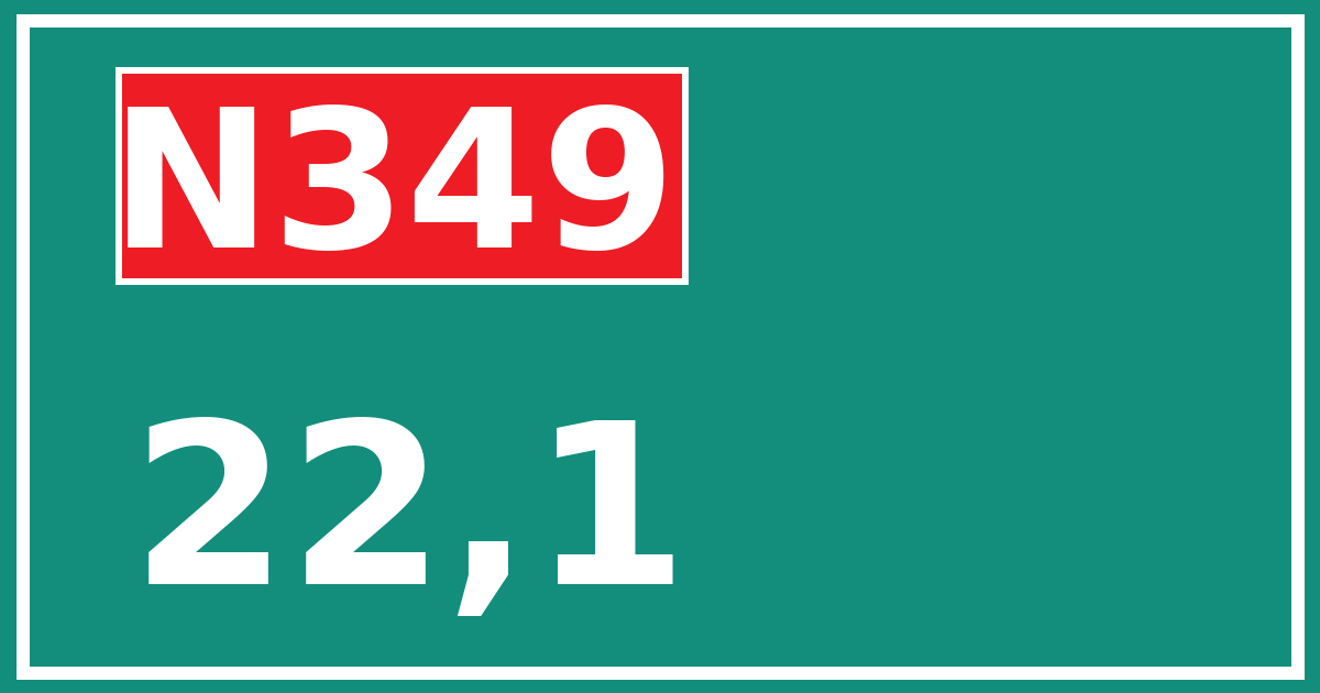 Hectometerbord N349 22,1