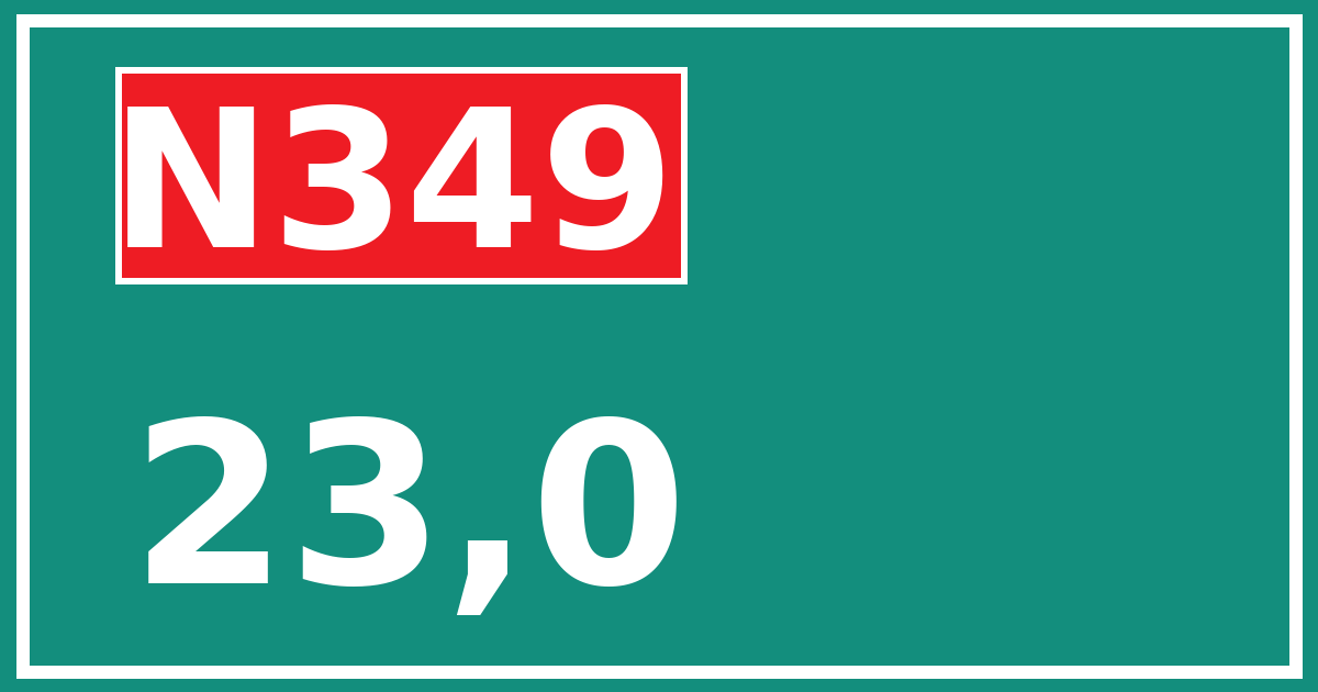Hectometerbord N349 23,0