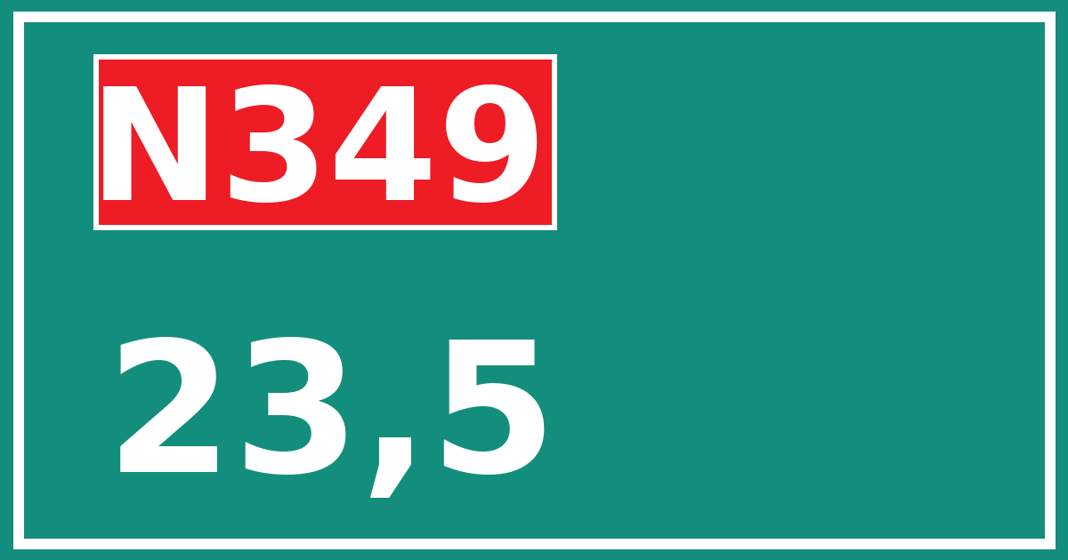 Hectometerbord N349 23,5