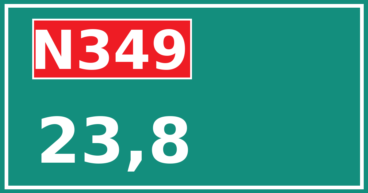 Hectometerbord N349 23,8