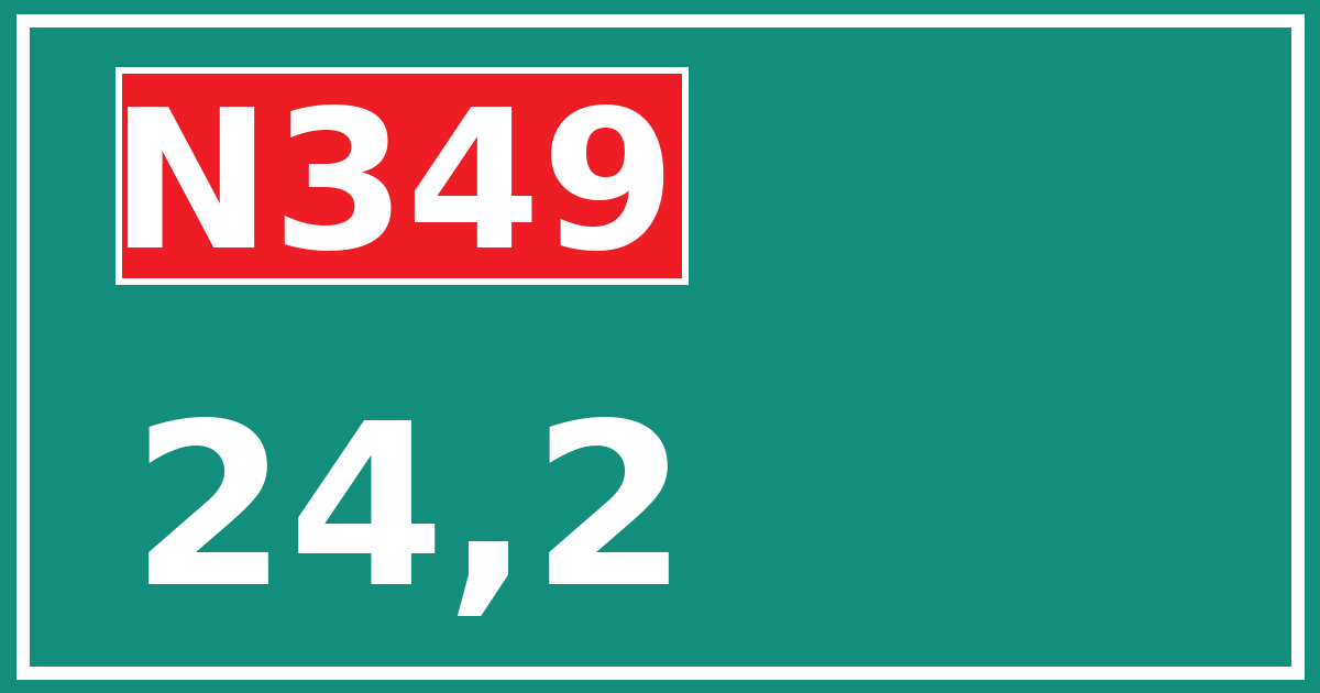 Hectometerbord N349 24,2