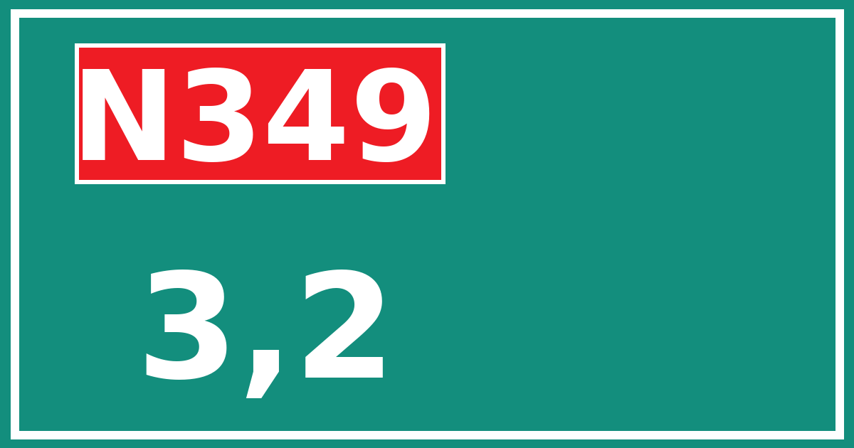 Hectometerbord N349 3,2
