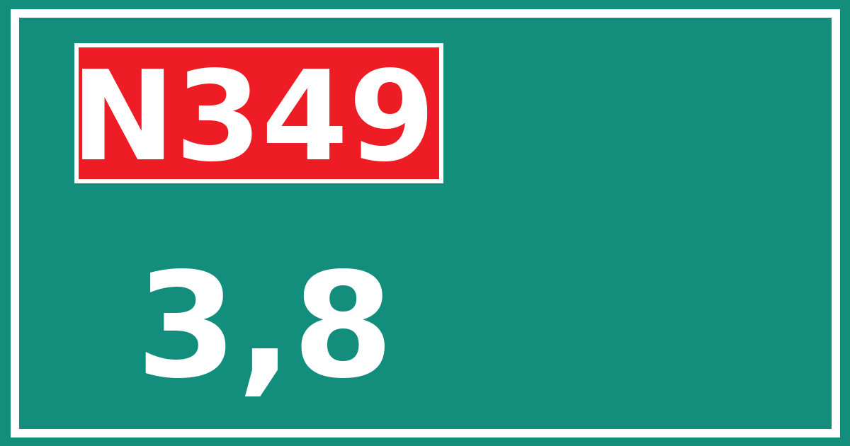 Hectometerbord N349 3,8