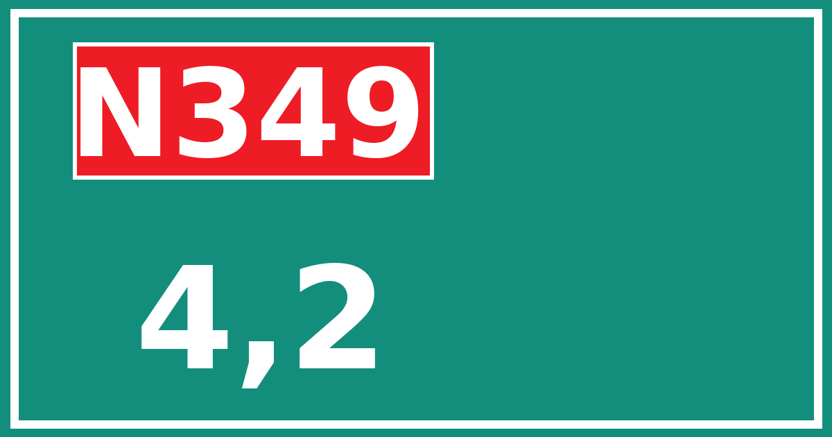 Hectometerbord N349 4,2