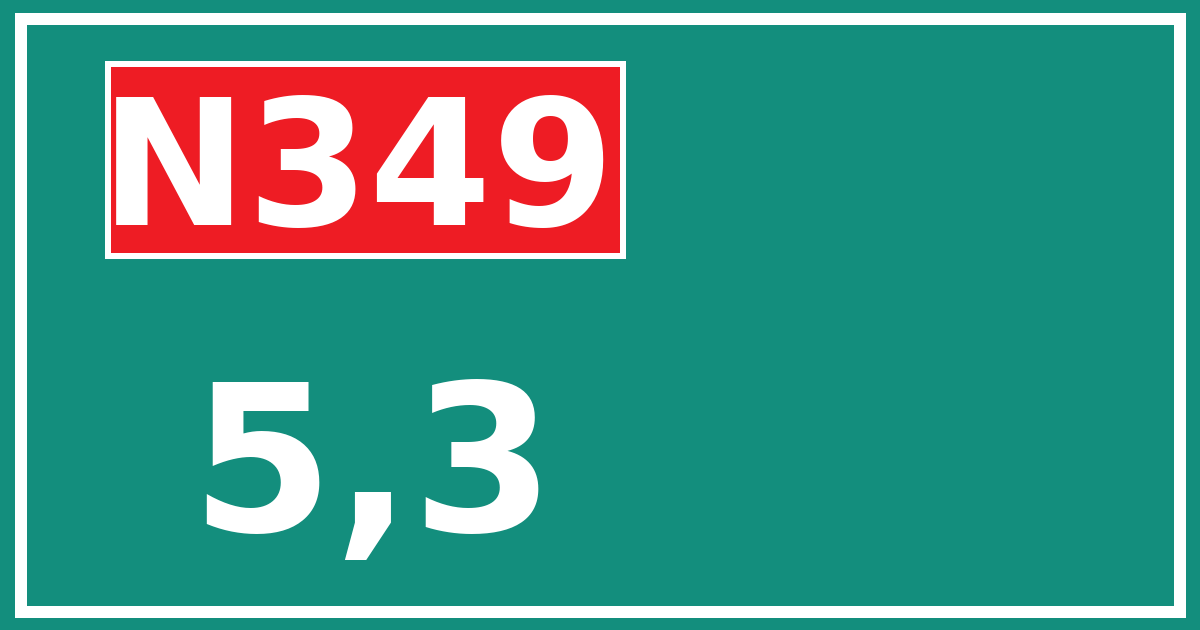 Hectometerbord N349 5,3