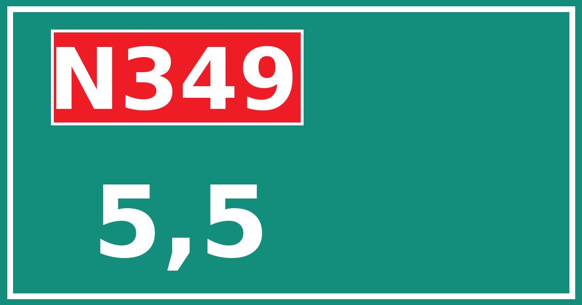 Hectometerbord N349 5,5