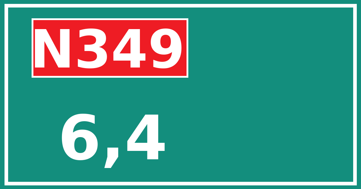 Hectometerbord N349 6,4