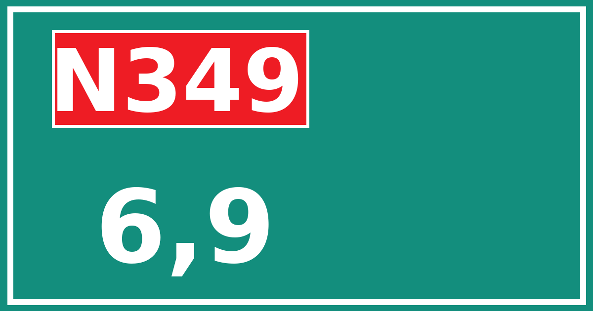 Hectometerbord N349 6,9