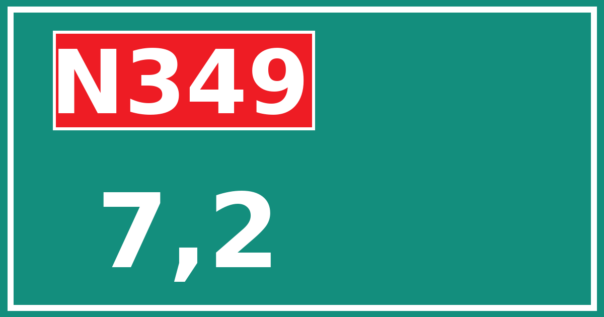Hectometerbord N349 7,2