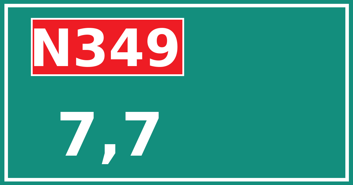 Hectometerbord N349 7,7