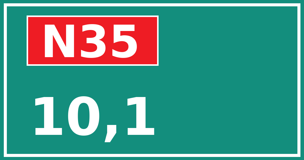 Hectometerbord N35 10,1