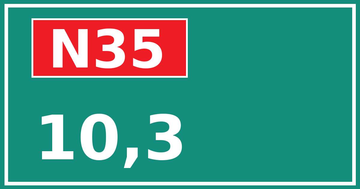 Hectometerbord N35 10,3