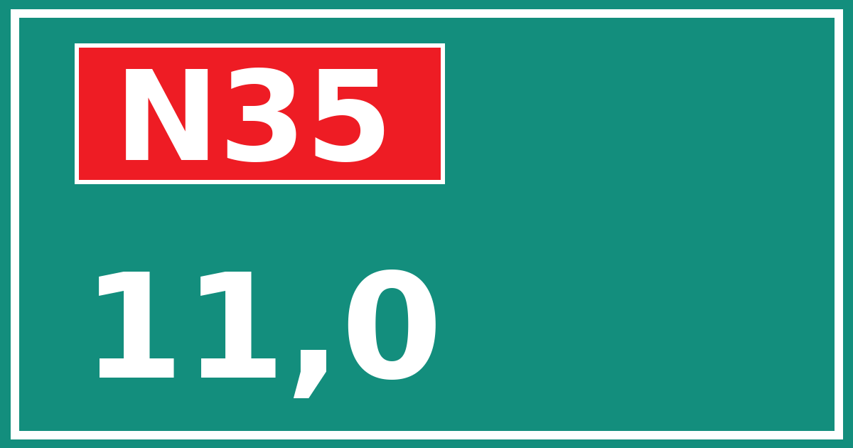 Hectometerbord N35 11,0
