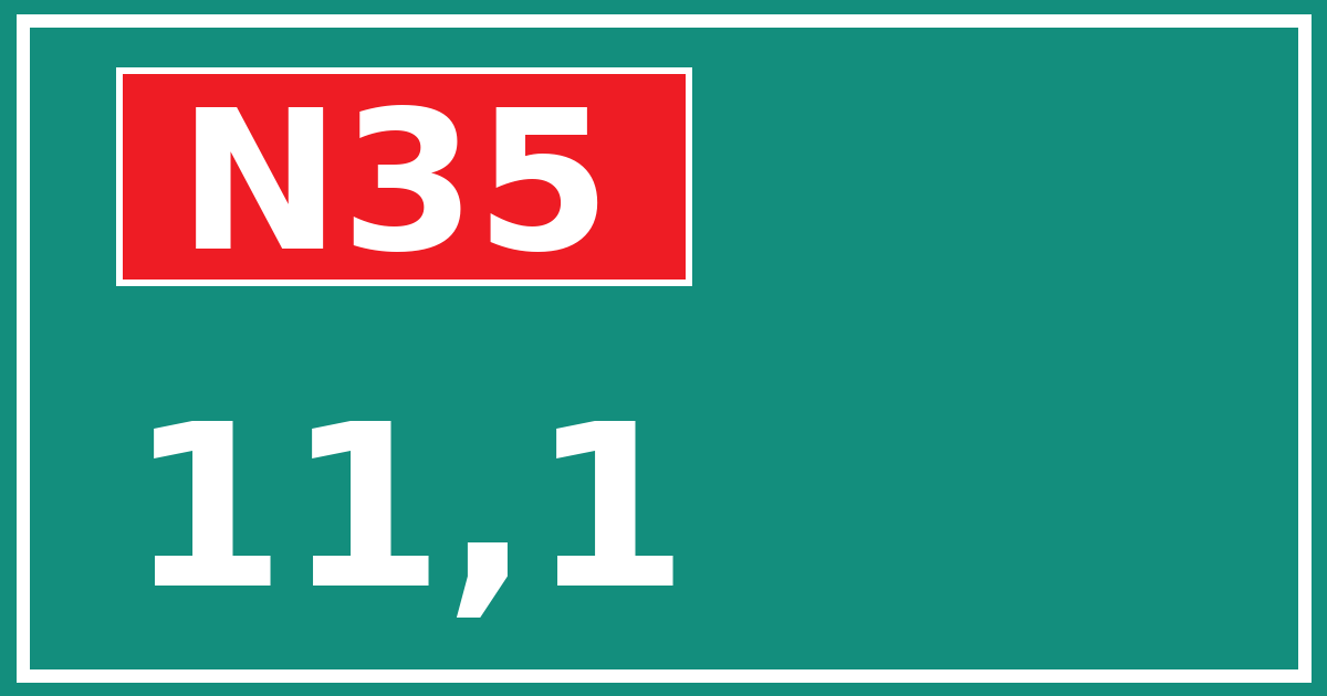 Hectometerbord N35 11,1