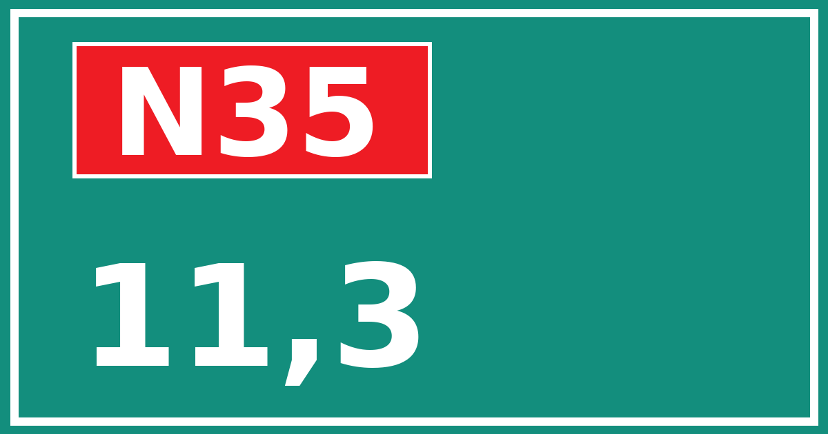 Hectometerbord N35 11,3