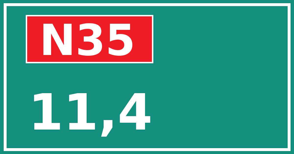 Hectometerbord N35 11,4