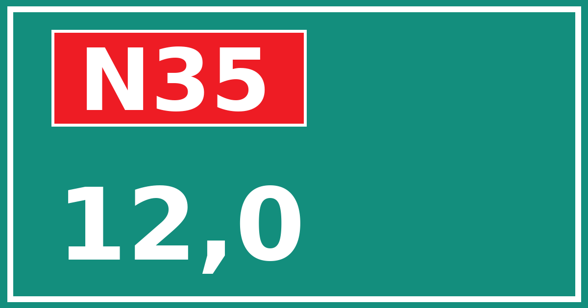 Hectometerbord N35 12,0