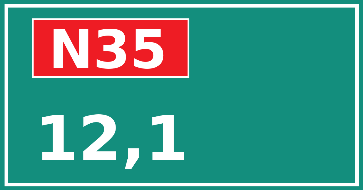 Hectometerbord N35 12,1