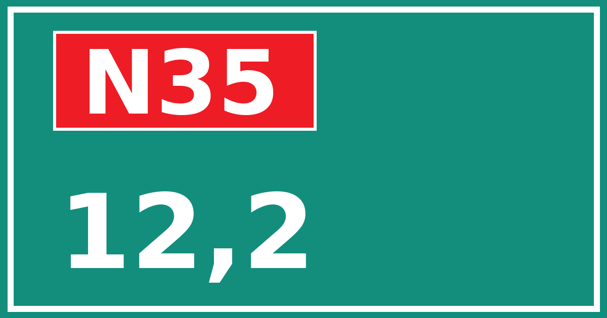 Hectometerbord N35 12,2