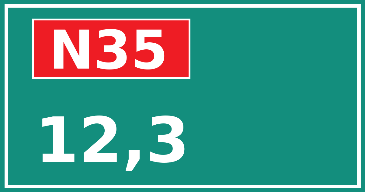 Hectometerbord N35 12,3