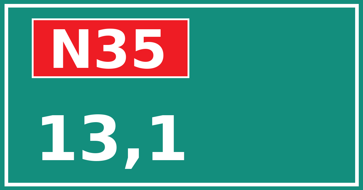 Hectometerbord N35 13,1