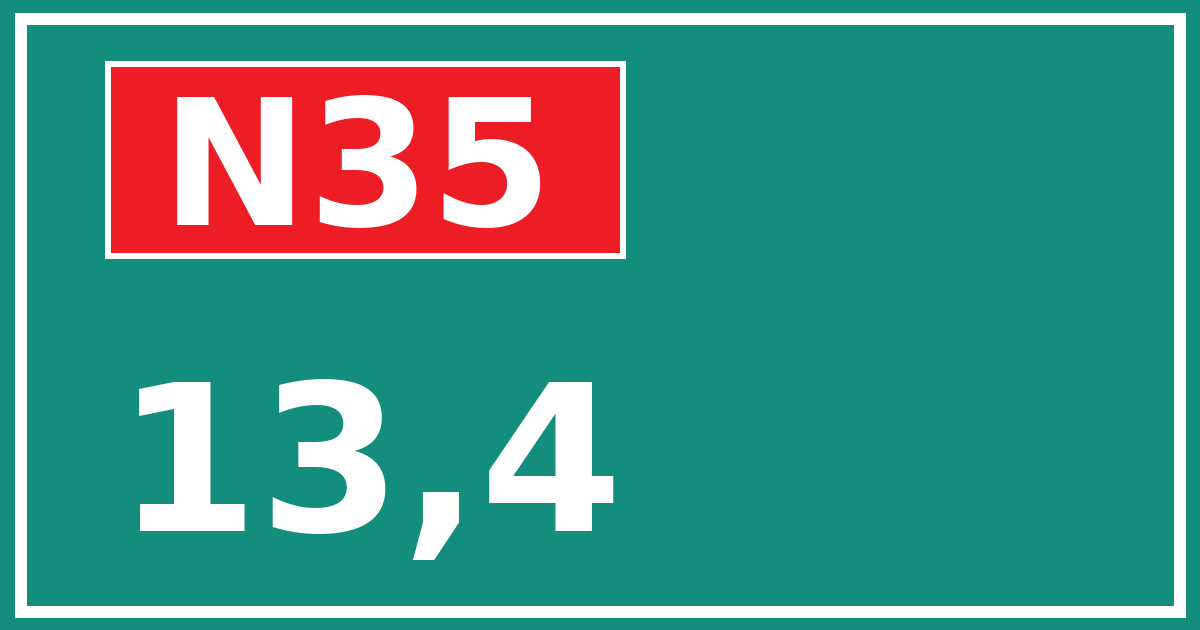 Hectometerbord N35 13,4