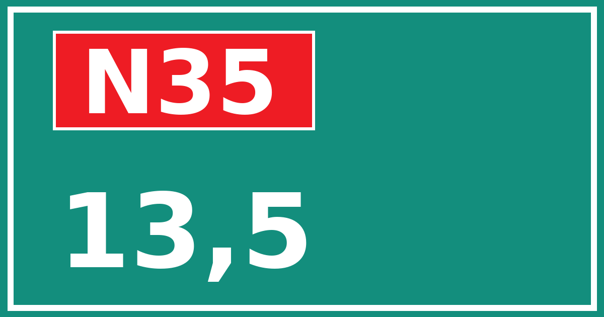 Hectometerbord N35 13,5