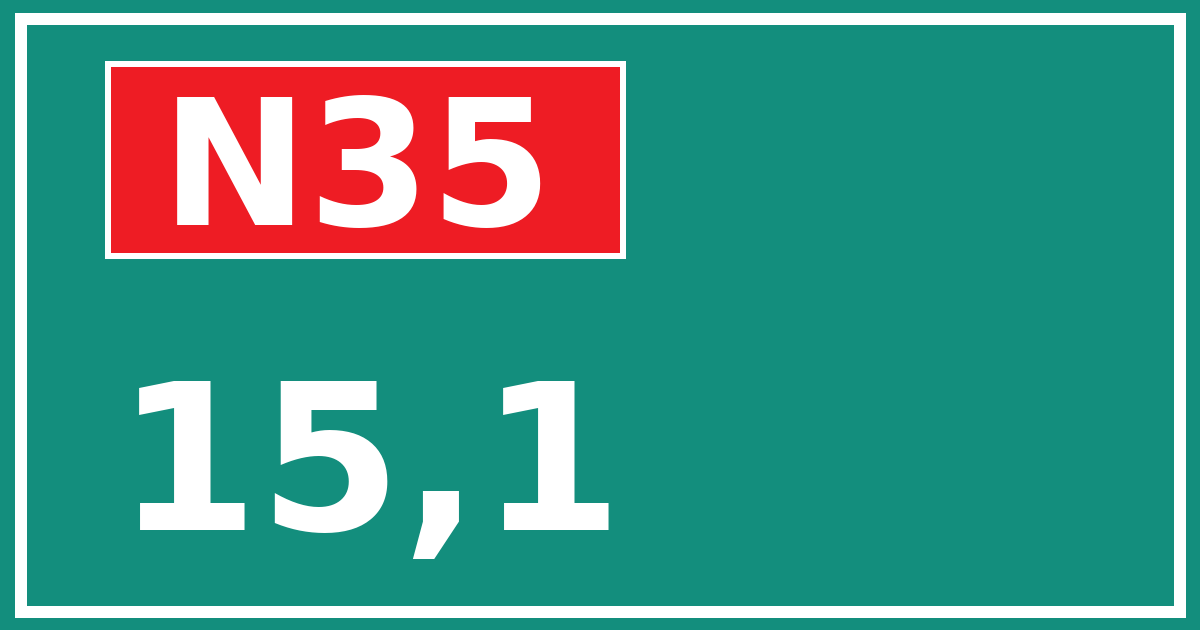 Hectometerbord N35 15,1