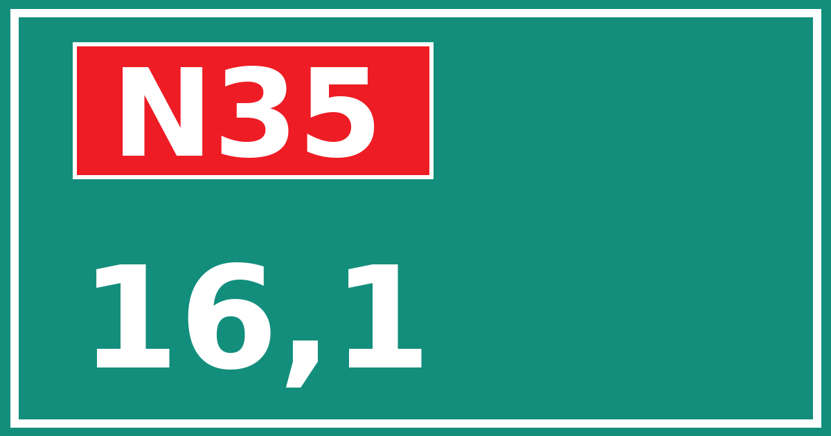 Hectometerbord N35 16,1