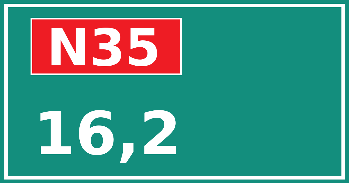 Hectometerbord N35 16,2