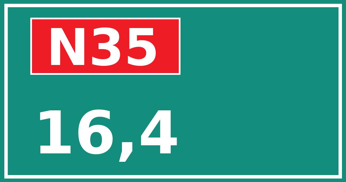 Hectometerbord N35 16,4